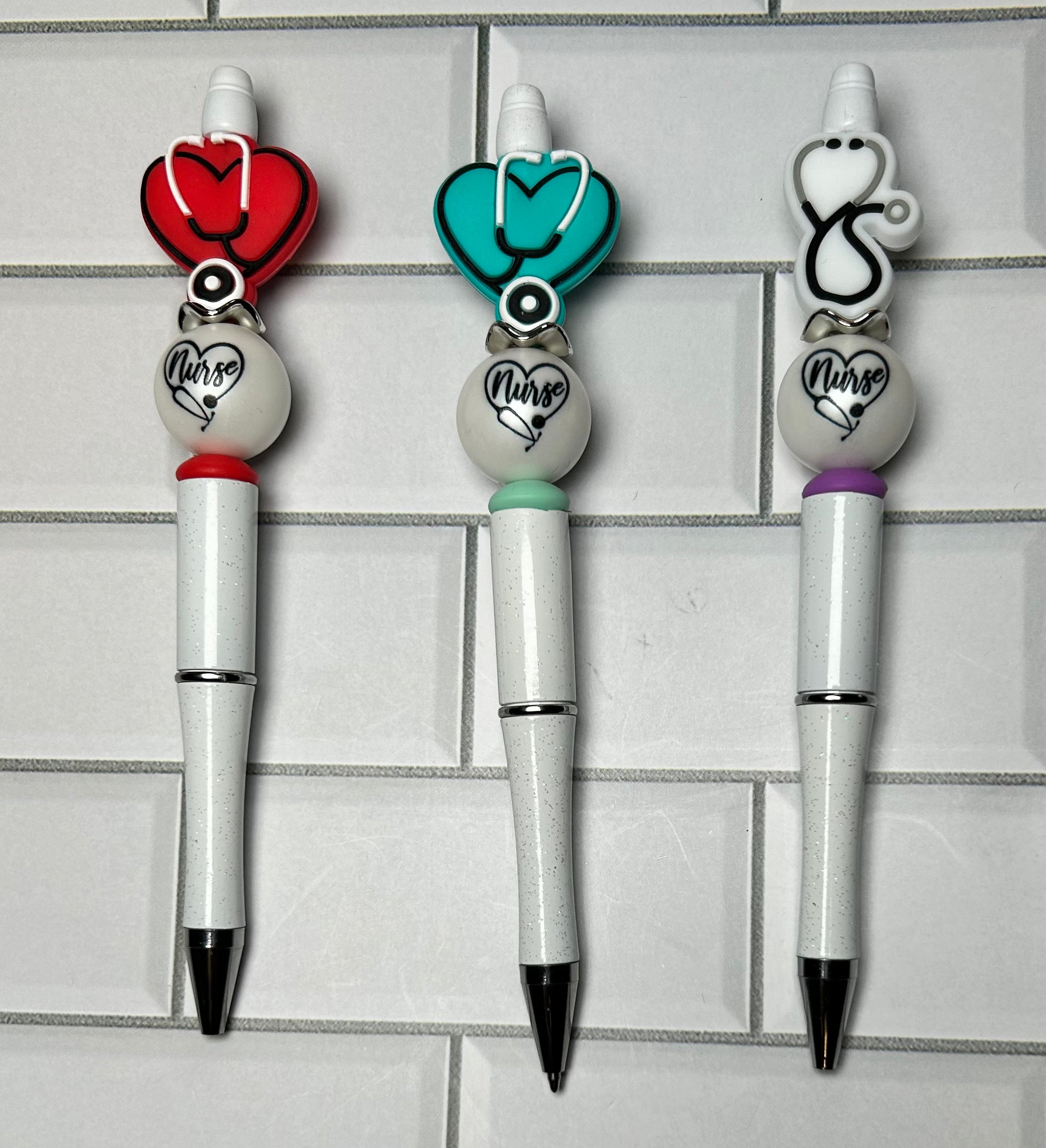 Butterfly Pen, Silicone Bead Pen, Beaded Pen, Cute Pen, Nurse Pen